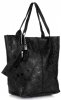 Bőr táska shopper bag Genuine Leather fekete 555